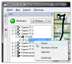 Детальный отчет о перемещениях ТС списком